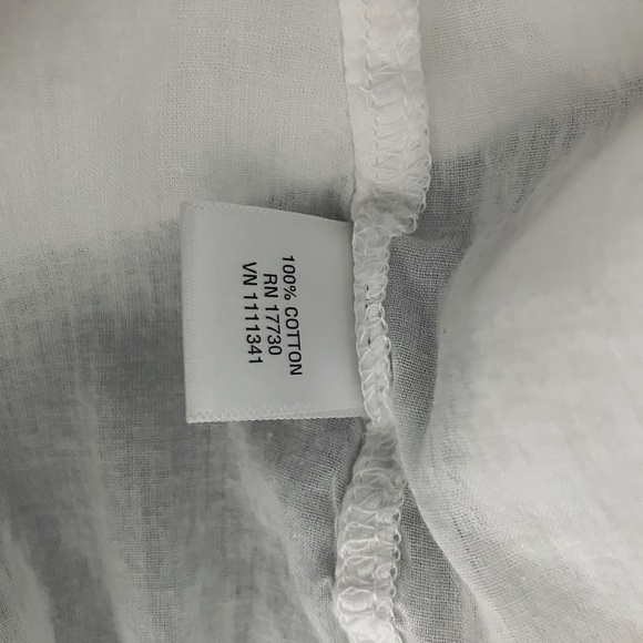 Converse white semi-sheer summer 100% lightweight cotton boho top size S - Picture 7 of 7